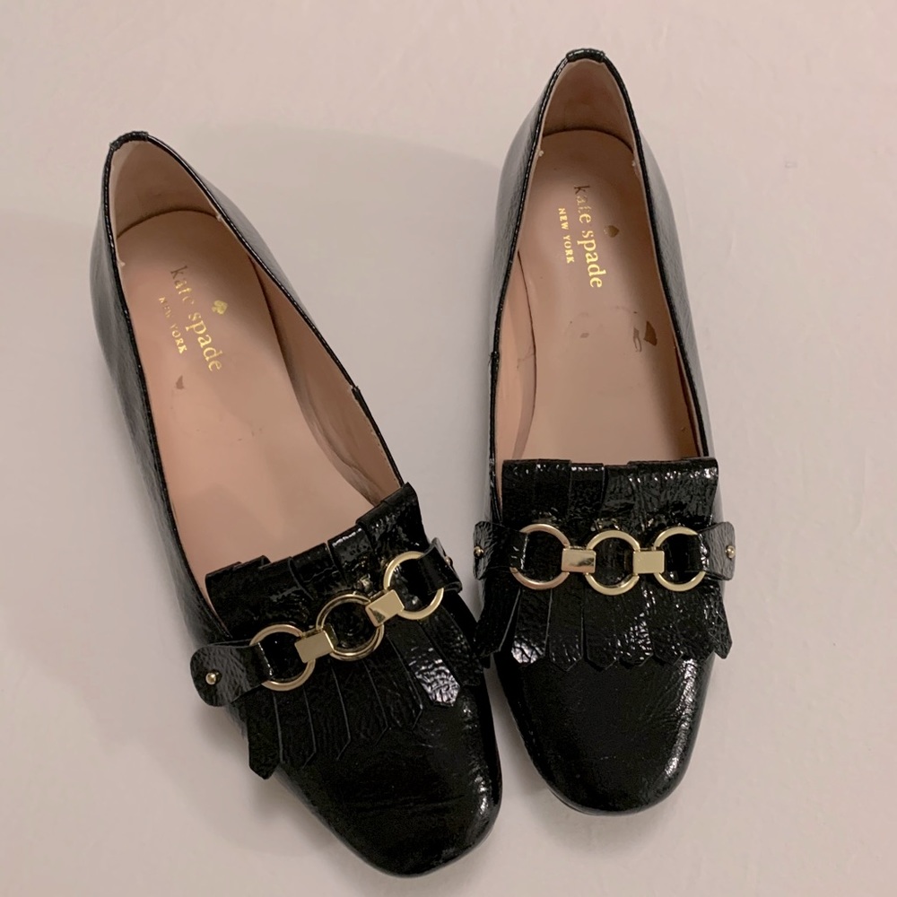 Kate Spade Black Leather Loafers